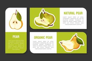 Fresh Pear Fruit Label Design with Garden Crop Template vector