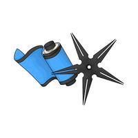 Ninja Star Shuriken with ninja scroll vector