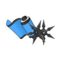 Ninja Star Shuriken and ninja scroll vector