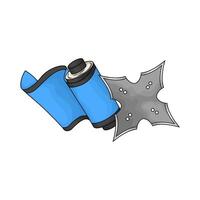 Star Shuriken and ninja scroll vector