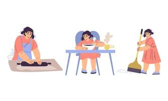The Daily Activities and Responsibilities of a Modern Homeschooling Homemaker in 2023 vector