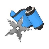 Star Shuriken with ninja scroll vector
