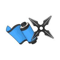 Star Shuriken with ninja scroll illustration vector