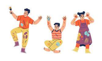 A Vibrant and Colorful Artistic Expression in Exciting Action and Creative Celebration vector