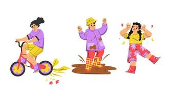 Engaging in Amusing Adventures Embracing Fun, Exploration, and Physical Movement vector