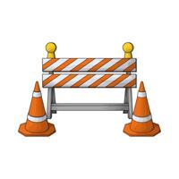 traffic cone and barricade vector