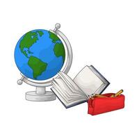 open book with globe vector