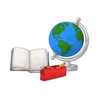 open book with globe illustration vector