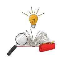 illustration of idea with open book vector