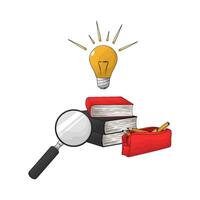 illustration of idea with stack of books vector