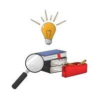 idea with stack of books vector