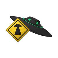 ufo with ufo signs vector