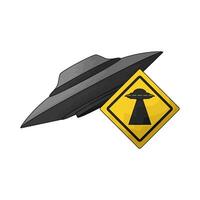 ufo with ufo signs illustration vector