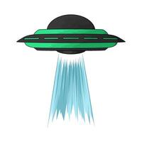 illustration of Ufo Spaceship with Light Ray Beam vector