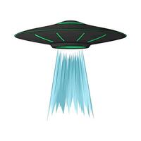 Ufo Spaceship with Light Ray Beam vector