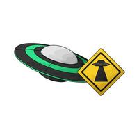 ufo with ufo sign vector