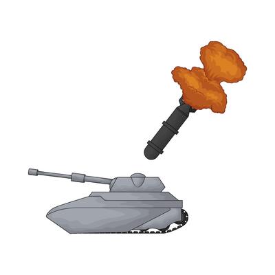 military tank with bomb illustration