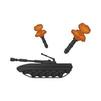 illustration of bomb towards army tanks vector
