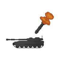 bomb towards army tanks vector