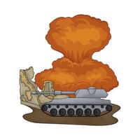 the army tank exploded vector