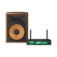 illustration of speaker with dvd player vector