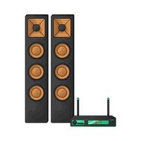 illustration of cd player with speaker vector