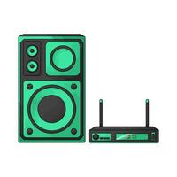 illustration of cd player and speaker vector