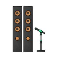 Speaker and stand microphone vector