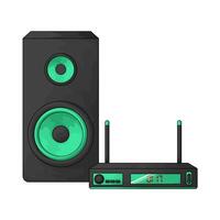 illustration of dvd player and speaker vector