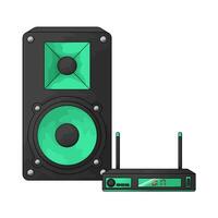 dvd player and speaker vector