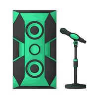 Speaker and stand microphone illustration vector
