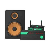 illustration of dvd player with speaker vector