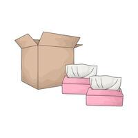 tissue with cardboard box vector