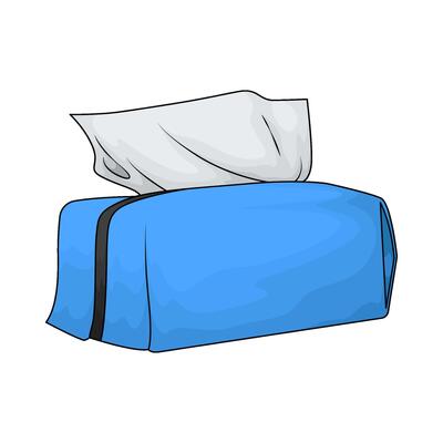 tissue with blue packaging illustration