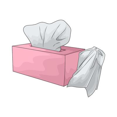 illustration of tissue in a pink box