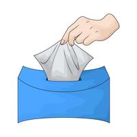 illustration of take the tissue from the box vector