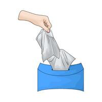 illustration of take the tissue from box vector