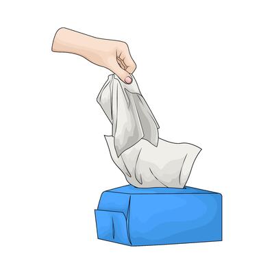 hand take a tissue illustration