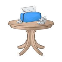 blue tissue box on table vector
