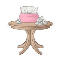 illustration of tissue box on the table vector