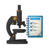 black microscope with report vector