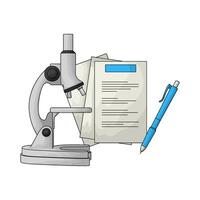 illustration of laboratory report and microscope vector