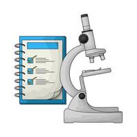 laboratory report and microscope illustration vector