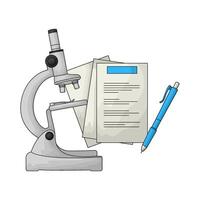 laboratory report and microscope vector