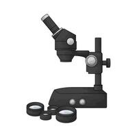 illustration of advanced laboratory black microscope vector