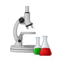 microscope with two flasks vector