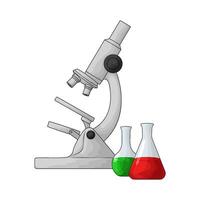 microscope with flask vector