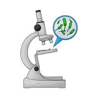 lab microscope with bacteria vector