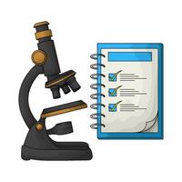 illustration of microscope with checklist vector