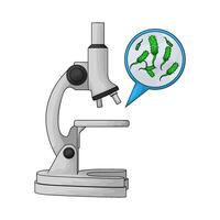 lab microscope and bacteria illustration vector